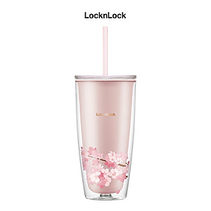 Ly Nhựa 2 Lớp LocknLock Double Wall Cold Cup Cherry Blossom 750ml HAP509