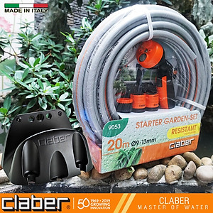 Bộ Dây Và Vòi Xịt Nước Đa Năng Claber Starter Garden Set 20m 9053 TẶNG máng treo ống nước Eco 0 Claber 8866