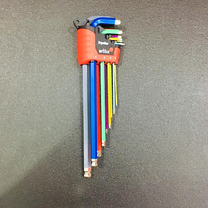 Bộ lục giác đầu bi màu 9 chi tiết Wiha 41483 hệ mét (mã 43849 không hộp)