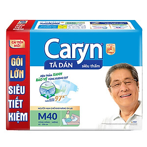 Tã Dán Siêu Thấm Caryn Gói Siêu Tiết Kiệm M40 (40 Miếng)