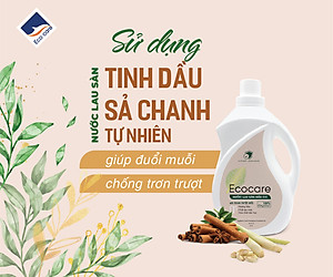 Nước lau sàn Hữu cơ Ecocare đuổi muỗi tinh dầu Sả chanh 2000ml 