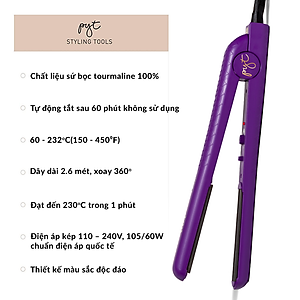 Máy Kẹp Tóc Bằng Sứ PYT Ceramic Styling Tool (2 trong 1) - Màu Tím -  Công Nghệ Nhiệt Hồng Ngoại Xa - Có Thể Duỗi, Uốn Lọn Hoặc Uốn Cúp
