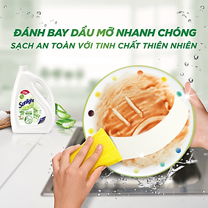 Nước Rửa Chén Bát Sunlight Thiên Nhiên Muối Khoáng & Lô Hội 3.6kg
