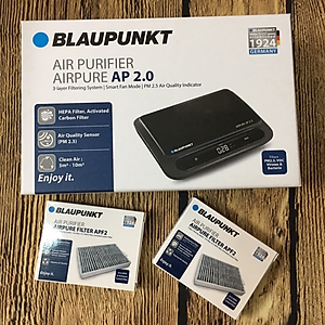 Máy Lọc Không Khí Ô Tô Cao Cấp Blaupunkt Airpure AP 2.0 Không Một Tiếng Ồn, Sử Dụng Bộ Lọc Hepa Lọc Không Khí - Khử Mùi, 3 Vị Trí Đặt Nhờ Dây Dẫn Dài 4m