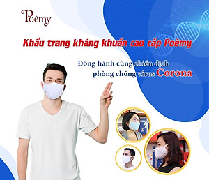 Combo 5 Khẩu trang vải 2 lớp kháng khuẩn Poêmy