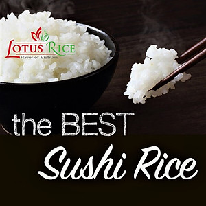 Gạo Nhật Sushi Lotus Rice 5kg - Cơm ngon rất dẻo - Chuẩn nhà hàng Nhật