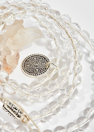 Vòng chuỗi hạt đeo tay 108 viên đá thạch anh trắng 6mm mệnh thủy , kim - Ngọc Quý Gemstones