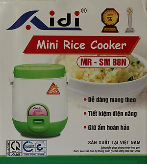 Nồi cơm điện mini cặp lồng Aidi MR-SM 88N (0,6 lít) -Màu Ngẫu Nhiên - Hàng Chính Hãng