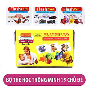 bộ thẻ học thông minh cho bé từ 0 đến 3 tuổi, Bộ Thẻ Học Thông Minh Flashcard Song Ngữ Cho Bé - Hàng Chính Hãng