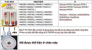 Cho máy Philips Sonicare, Bộ 4 đầu đánh răng điện HX-3014, dòng máy HX3, HX6, HX7, HX8, HX9, R, FlexCare +, FlexCare, HealthyWhite, HydroClean, EasyClean, DiamondClean-Loại bỏ cao răng, cho răng sáng bóng