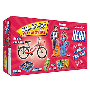 Thức uống sữa trái cây vị dâu Vinamilk Hero - Thùng 48 hộp 110ml