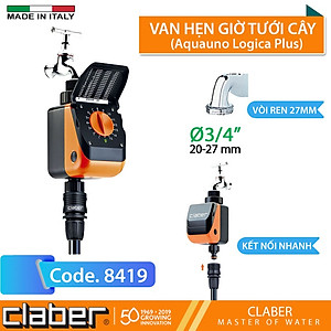 Bộ Hẹn Giờ Tưới Cây Tự Động 15 Kênh Vặn Claber 8419 - Kết Nối Cảm Biến Mưa 