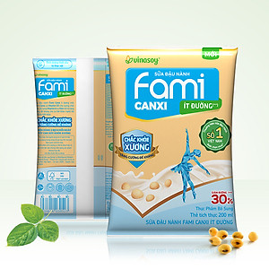 Thùng Sữa đậu nành Vinasoy Fami Canxi ít đường (200ml x 40 bịch)