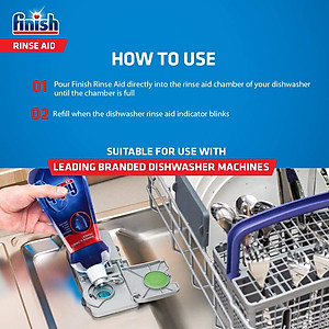 Nước làm bóng và khô bát, đĩa Finish Dishwasher Shine & Dry Regular 400ml QT017391
