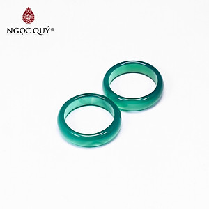 Nhẫn đá mã não xanh mệnh hỏa, mộc - Ngọc Qúy Gemstones