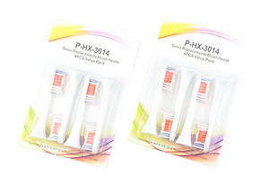 Cho máy Philips Sonicare, Bộ 4 đầu đánh răng điện HX-3014, dòng máy HX3, HX6, HX7, HX8, HX9, R, FlexCare +, FlexCare, HealthyWhite, HydroClean, EasyClean, DiamondClean-Loại bỏ cao răng, cho răng sáng bóng