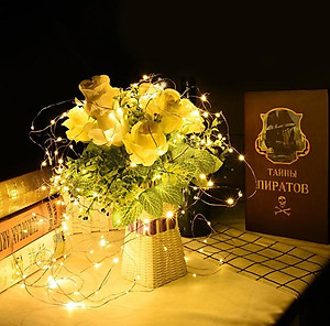 Dây đèn nháy Led đom đóm trang trí pin dây bóng đèn nháy cao cấp decor nhà cửa, lễ tết, lều trại du lịch, fairy light cao cấp (Tùy chọn màu và chiều dài dây)