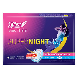 Combo 6 Băng Vệ Sinh Diana Super Night 35cm (Gói 3 Miếng)