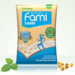 Thùng Sữa Đậu Nành Vinasoy Fami Canxi Nguyên vị (200ml x 40 Bịch)