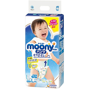 Tã Quần Cao Cấp Moony Nhật Bản Bé Trai L44 (44 Miếng)