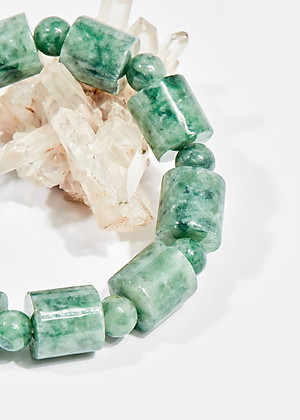 Vòng tay phong thủy đá cẩm thạch đốt vuông 13x13mm mệnh hỏa , mộc - Ngọc Quý Gemstones