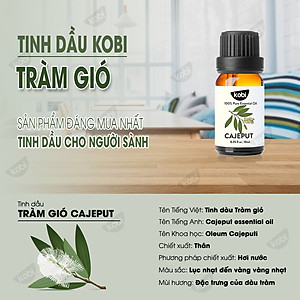 Dầu Tràm, Tinh Dầu Tràm Gió Cajeput Kobi Nguyên Chất (100ml), Tốt Cho Bé Sơ Sinh, Giúp Giữ Ấm Cơ Thể Bé, Xua Đuổi Muỗi Và Côn Trùng - Tinh Dầu Thiên Nhiên, Tinh Dầu Xông Phòng Giúp Khử Mùi Hiệu Quả