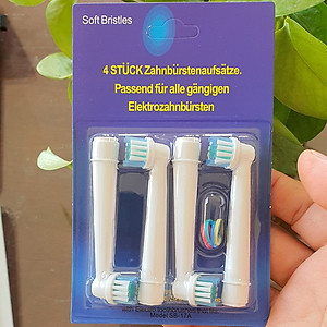 Cho máy Braun Oral B, SB-17A Daily Bộ 4 đầu bàn chải đánh răng điện thay thế, Phá tan mọi mảng bám, cho răng sáng bóng