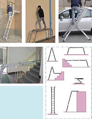Thang Nhôm Gấp 4 Khúc Nikita NKT-A34 Chân Choãi - Hàng Chính Hãng - Công Nghệ Nhật Bản - Tiêu Chuẩn Châu Âu - 