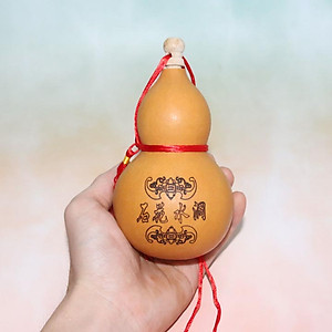 Trái bầu hồ lô tự nhiên phong thuỷ còn hạt bên trong 12 x 7.5cm (hoạ tiết giao ngẫu nhiên)