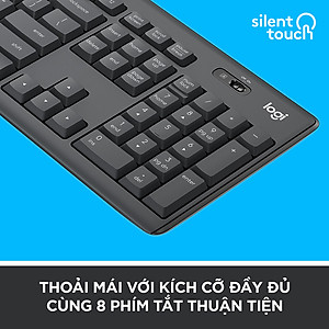 Combo chuột phím không dây Logitech MK295 Silent - Chống ồn 90%, có phím số, mắt đọc cải tiến, bền bỉ, không lag - Hàng chính hãng
