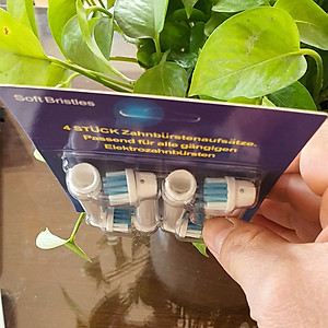 Cho máy Braun Oral B, SB-17A Daily Bộ 4 đầu bàn chải đánh răng điện thay thế, Phá tan mọi mảng bám, cho răng sáng bóng