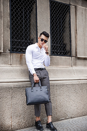 Cặp Công Sở Lata ( Thời trang nam basic đựng laptop 14,6 inch - Cặp da CA28 )