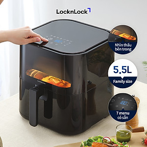 Nồi Chiên Không Dầu Locknlock Visible Air Fryer CUBE EJF996BLK (5.5 Lít) - Hàng Chính Hãng