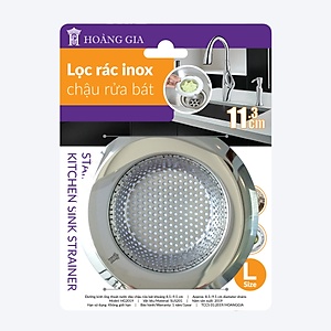 Bộ 02 Miếng Lọc Rác Inox Chặn rác inox Bồn Rửa Chén, Chậu Rửa Bát Cao Cấp Hoàng Gia - Inox 201 Cao Cấp Siêu Bền, Sang Trọng - Kích cỡ size L phù hợp với hầu hết các chậu rửa bát có trên thị trường, giúp chống tắc nghẽn bồn rửa bát
