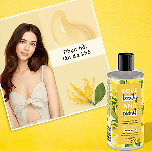 Sữa tắm LOVE BEAUTY & PLANET Sữa tắm lưu hương lưu hương với 100% tinh dầu Ngọc lan tây từ thiên nhiên 400ml
