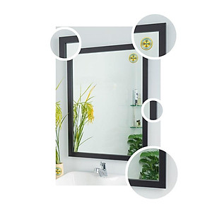 Gương soi cao cấp khung viền màu đen [KIBATH-ĐT3P50X65] 