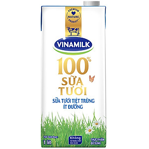 Thùng 12 Hộp Sữa Tươi Tiệt Trùng Vinamilk 100% Ít Đường (1L)