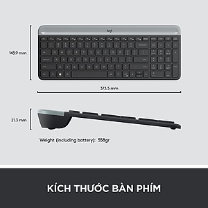 Bộ phím chuột không dây logitech MK470 Slim - Hàng Chính Hãng