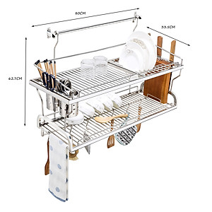 Kệ sóng chén 8 tấc treo (kết hợp 4 trong 1) inox 304 TOVASHU 304-8TC2