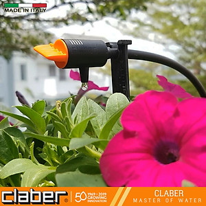 Combo Bộ Hẹn Giờ Tưới Cây Tự Động Nhỏ Giọt 15 kênh vặn Claber 8422 + bộ Kit tưới nhỏ giọt cho 10 chậu cây DRIPKIT10TC