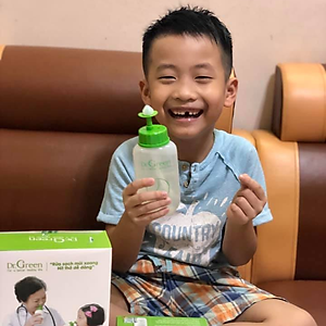 Bộ Rửa Mũi Dr.Green (Combo Tiết Kiệm 1 Bình + 60 Gói Muối biển nha đam), Đầu rửa silicone mềm mại, công nghệ van kép 1 chiều chống sặc, giảm viêm mũi, sổ mũi, viêm mũi dị ứng, viêm xoang