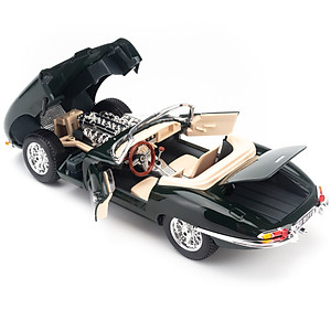 Mô Hình Xe  Jaguar E-Type Cabrio Green 1:18 Bburago - MH-12046