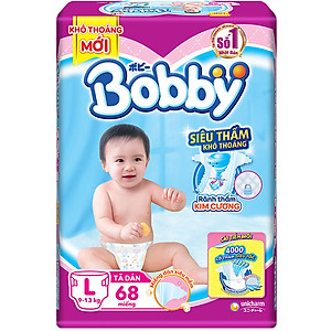 Tã Dán Bobby Siêu Mỏng Thấm Gói Siêu Lớn L68 (68 Miếng)