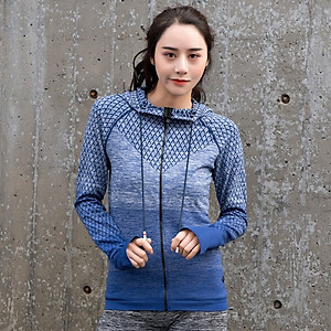 Áo Khoác Thun Nữ Rằn Ri Có Nón Chống Nắng,Tập Thể Thao Ôm Body Siêu Đẹp Mềm Mịn Mỏng Mát