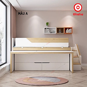 [Miễn phí vận chuyển & lắp đặt] Giường tầng trẻ em thông minh xếp gọn có bàn học và tủ Ohaha - GTXG011