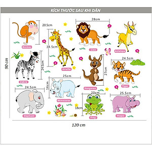 Decal dán tường Vườn thú tiếng anh 2 AmyShop DB074