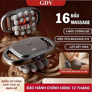 [Tặng củ sạc + cáp sạc] Máy Massage Toàn Thân Cầm Tay 16 Đầu, Máy Mát Xa Đấm Lưng 16 Đầu GDV - Hàng Chính Hãng