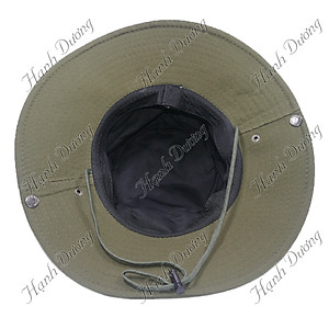 Mũ rộng vành nam tai bèo thêu chữ Columbia, may 2 lớp chống nóng tốt, dây quai rút dễ dàng, vành rộng 8.5cm - Hạnh Dương