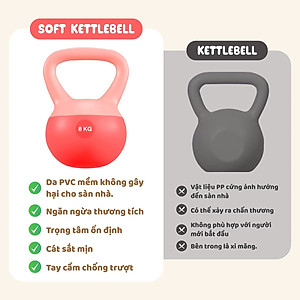 BG Tạ Bình Q312 - 8kg Cao Su Mềm, chuông Ấm, Tạ Ấm