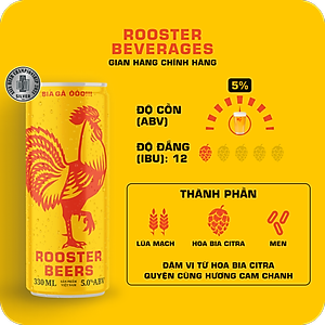 Bia thủ công | Rooster Beers (Bia Gà) Blonde thùng 10 lon cao - sleek can